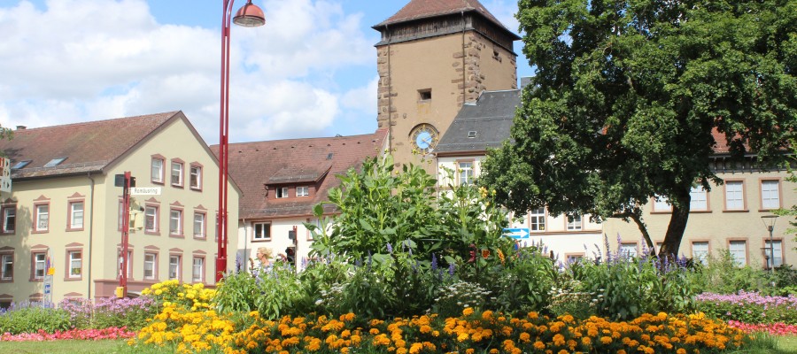 Blick auf die Stadtmauer von Villingen-Schwenningen