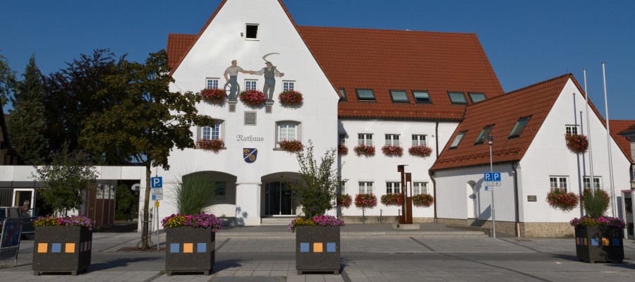 Blick auf das Rathaus in Vöhringen